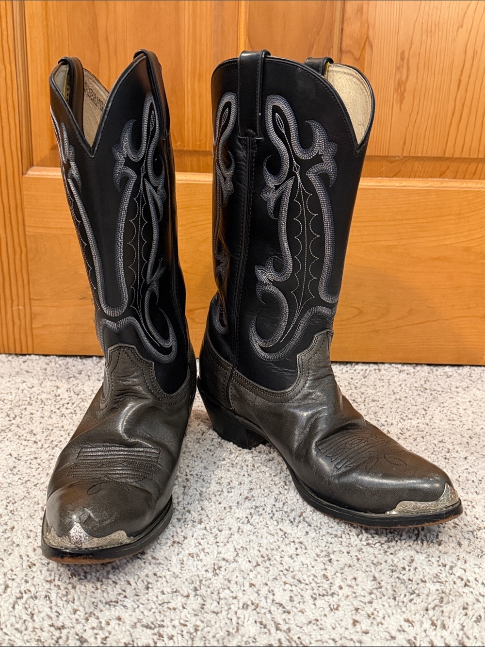Vintage Durango Men’s 9.5 D Gray/Leather Western Cowboy Boots